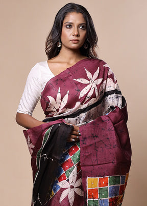 Multicolor Printed Pure Silk Saree Without Blouse Piece