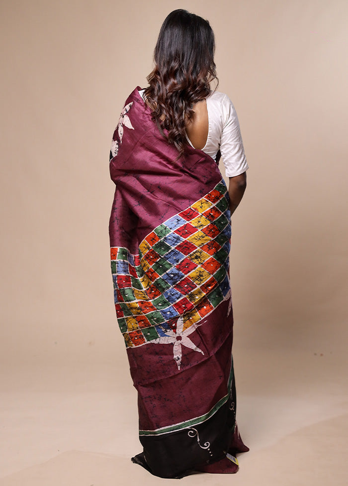 Multicolor Printed Pure Silk Saree Without Blouse Piece