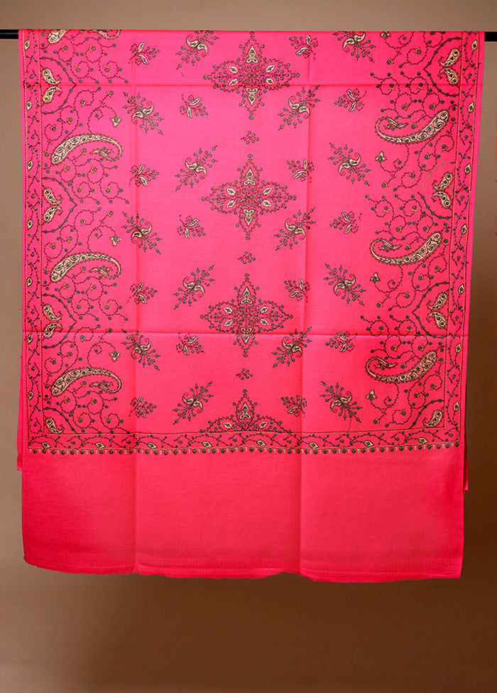 Pink Woven Work Shawl