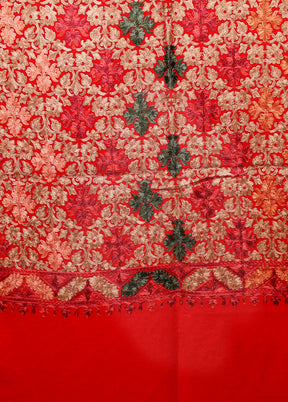 Red Woven Work Shawl