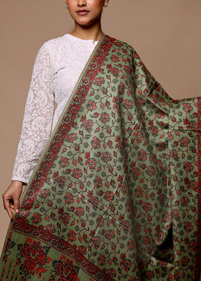 Green Woven Work Shawl