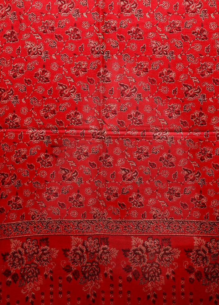 Red Woven Work Shawl