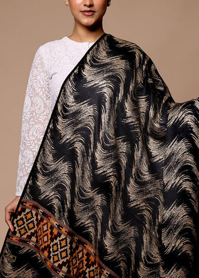 Black Woven Work Shawl