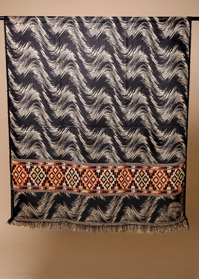 Black Woven Work Shawl