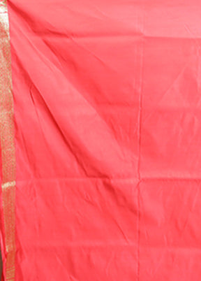 Red Banarasi Silk Saree With Blouse Piece