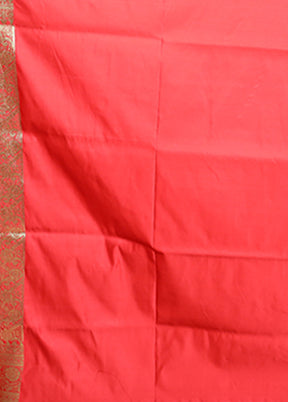Red Banarasi Silk Saree With Blouse Piece
