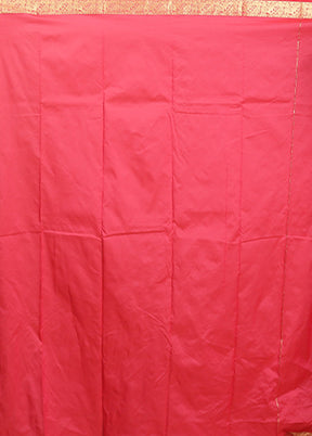 Pink Kanjivaram Silk Saree With Blouse Piece