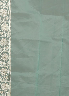 Green Organza Saree With Blouse Piece
