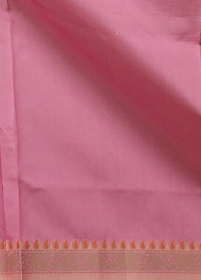 Pink Kota Cotton Saree With Blouse Piece