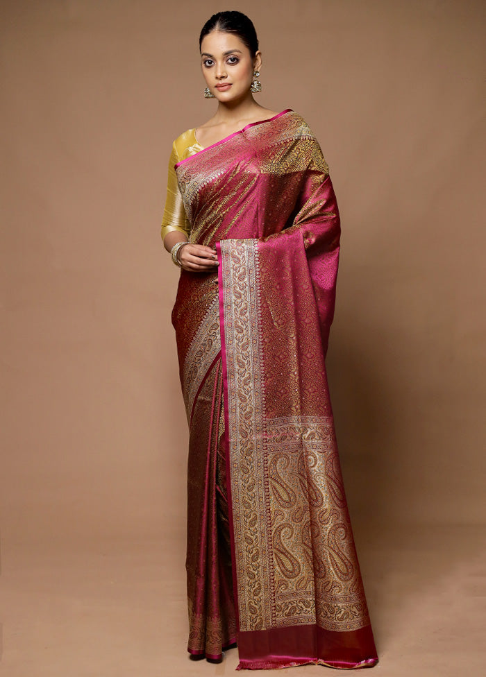 Multicolor Handloom Tanchoi Pure Silk Saree With Blouse Piece