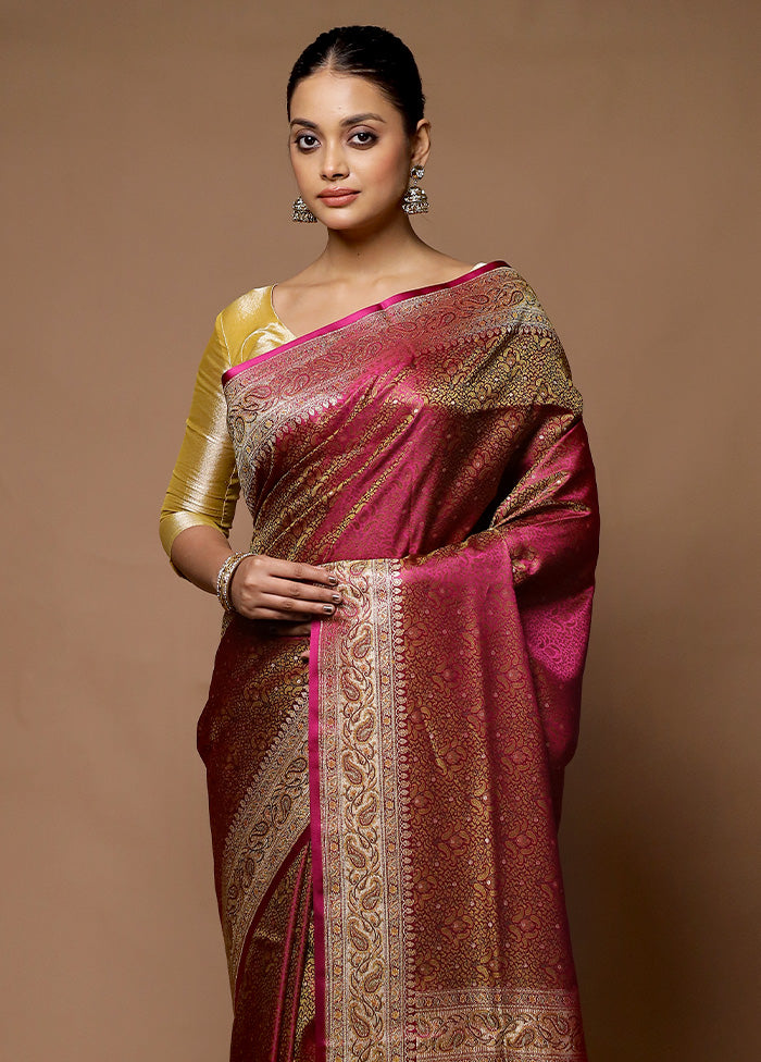 Multicolor Handloom Tanchoi Pure Silk Saree With Blouse Piece