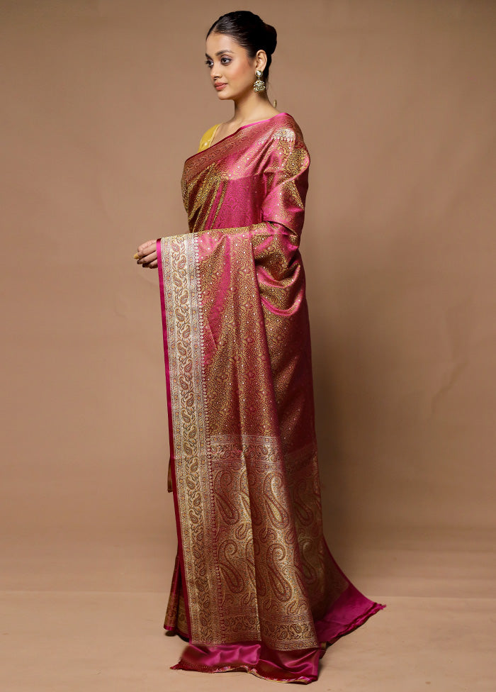 Multicolor Handloom Tanchoi Pure Silk Saree With Blouse Piece