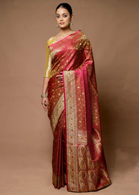 Multicolor Handloom Tanchoi Pure Silk Saree With Blouse Piece