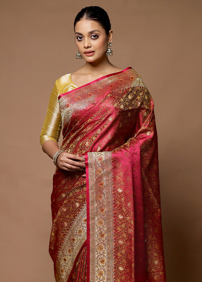 Multicolor Handloom Tanchoi Pure Silk Saree With Blouse Piece