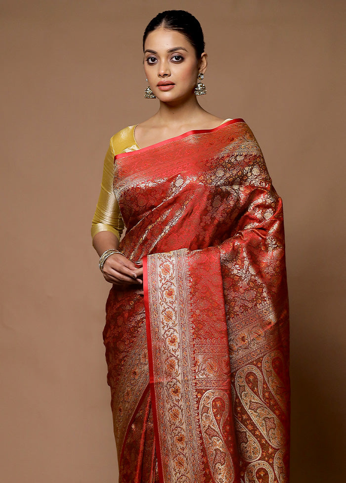 Multicolor Handloom Tanchoi Pure Silk Saree With Blouse Piece