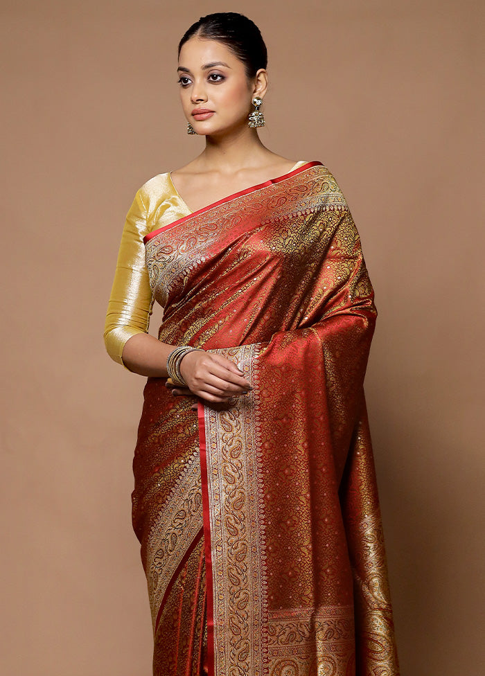 Multicolor Handloom Tanchoi Pure Silk Saree With Blouse Piece