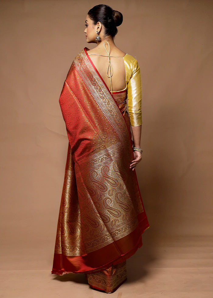 Multicolor Handloom Tanchoi Pure Silk Saree With Blouse Piece