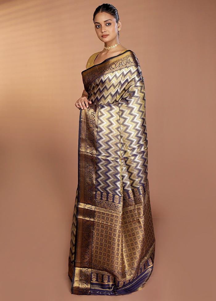 Multicolor Dupion Silk Saree With Blouse Piece