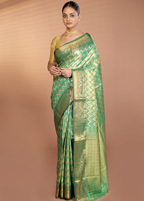 Multicolor Dupion Silk Saree With Blouse Piece
