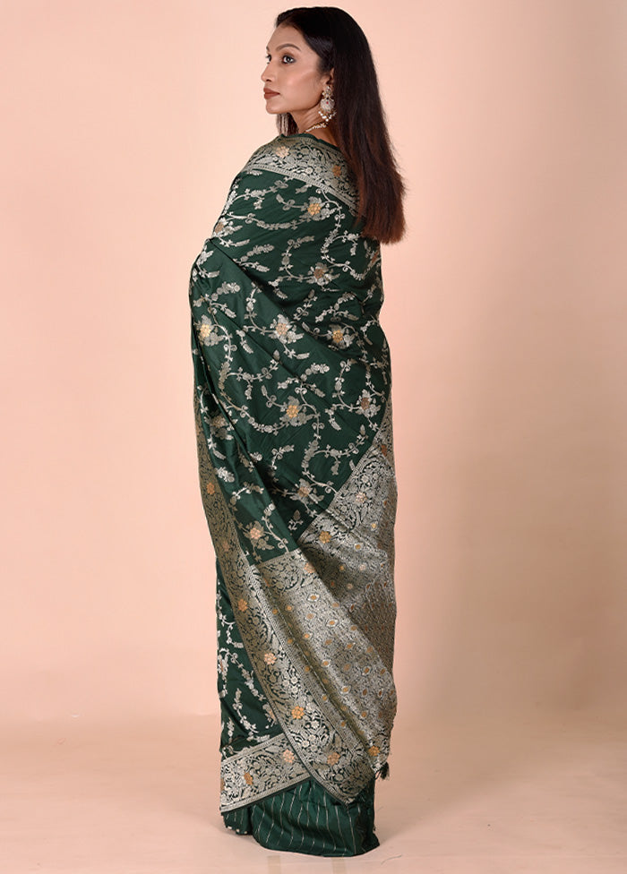 Green Dupion Silk Saree With Blouse Piece