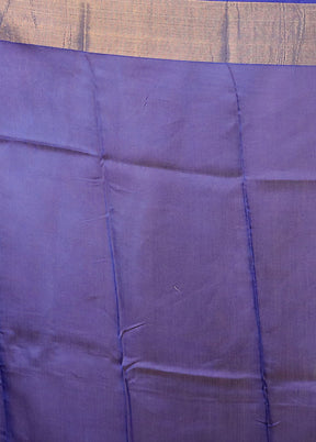 Blue Chanderi Cotton Saree With Blouse Piece