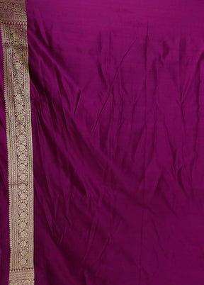 Purple Banarasi Silk Saree With Blouse Piece