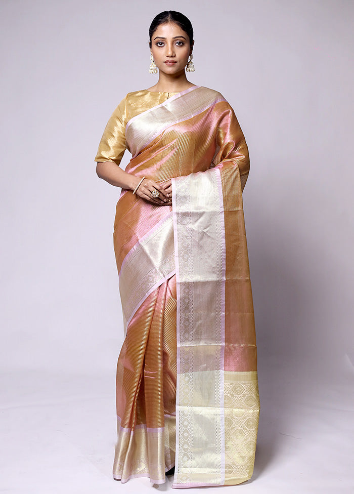 Golden Tissue Silk Saree With Blouse Piece