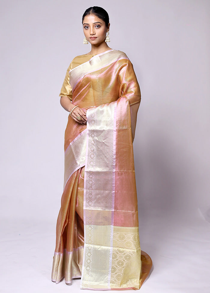 Golden Tissue Silk Saree With Blouse Piece