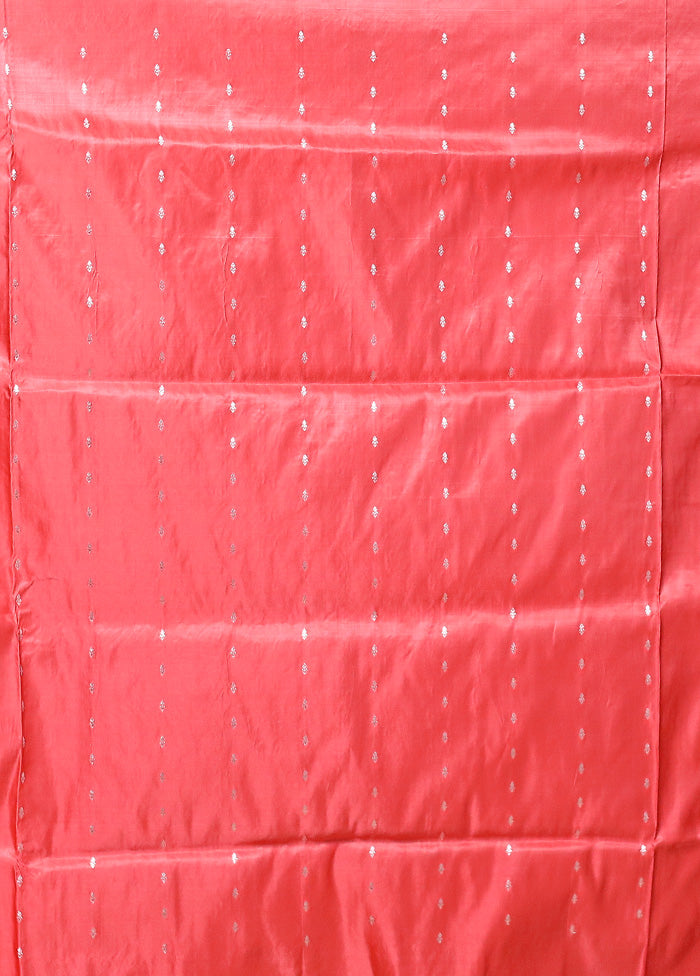 Pink Handloom Banarasi Pure Silk Saree With Blouse Piece