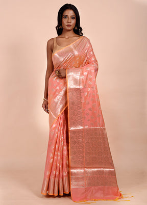 Pink Dupion Silk Saree With Blouse Piece