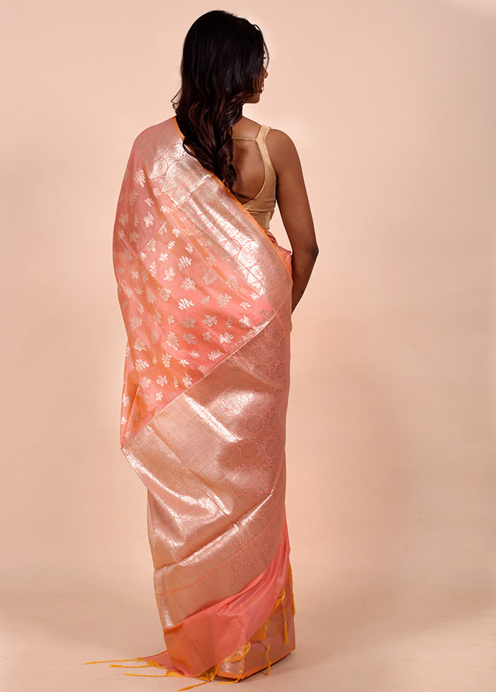 Pink Dupion Silk Saree With Blouse Piece