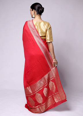 Pink Georgette Saree With Blouse Piece