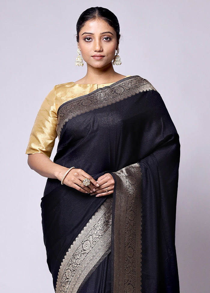 Black Georgette Saree With Blouse Piece