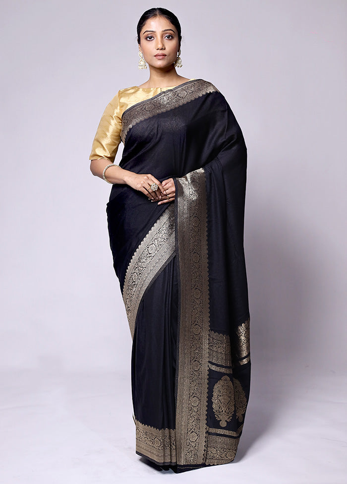 Black Georgette Saree With Blouse Piece