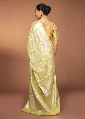 Yellow Pure Cotton Saree With Blouse Piece