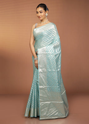 Green Pure Cotton Saree With Blouse Piece