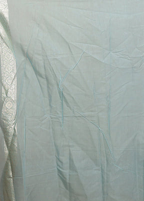 Green Pure Cotton Saree With Blouse Piece