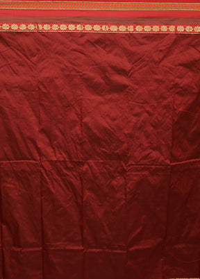 Maroon Kanjivaram Silk Saree With Blouse Piece