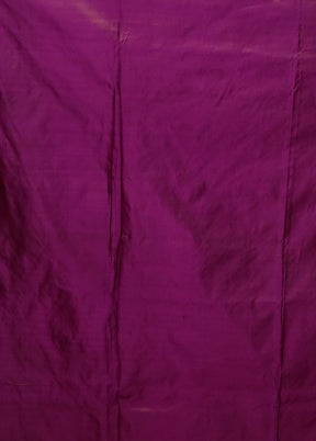 Purple Handloom Tanchoi Pure Silk Saree With Blouse Piece