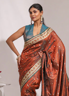 Green Handloom Tanchoi Pure Silk Saree With Blouse Piece