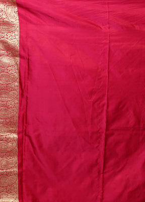 Pink Handloom Tanchoi Pure Silk Saree With Blouse Piece