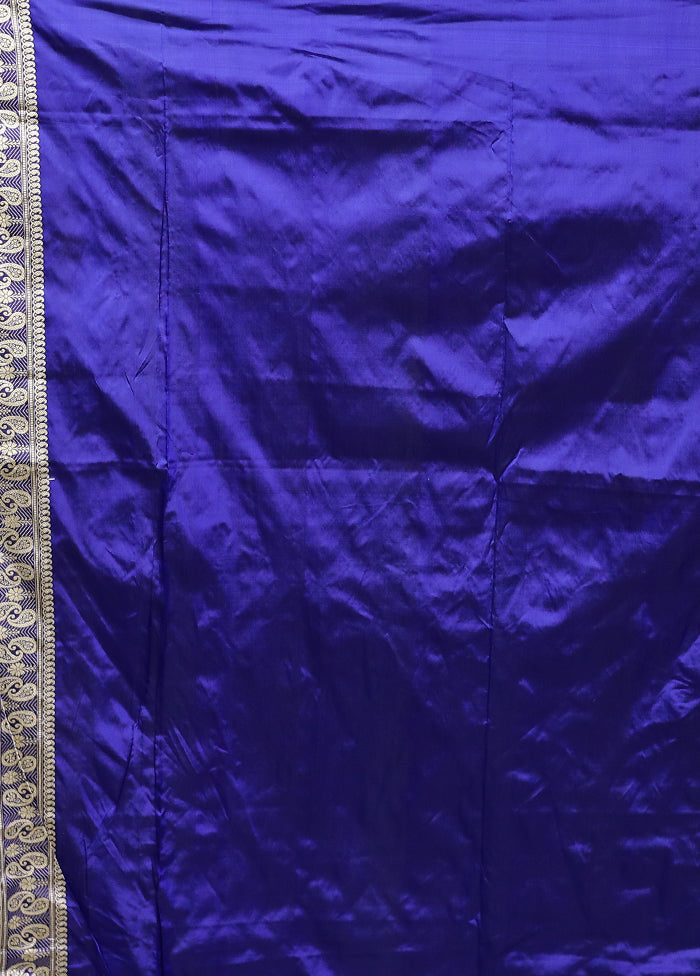 Blue Handloom Assam Pure Silk Saree With Blouse Piece