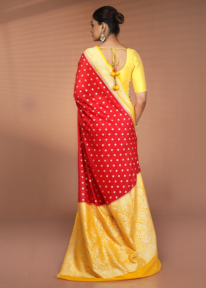 Red Georgette Saree With Blouse Piece