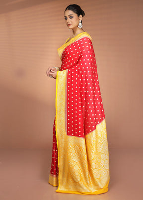 Red Georgette Saree With Blouse Piece