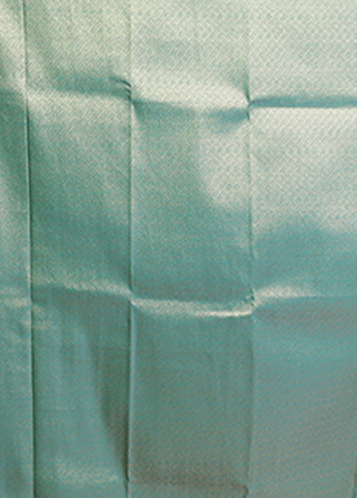 Green Dupion Silk Saree With Blouse Piece