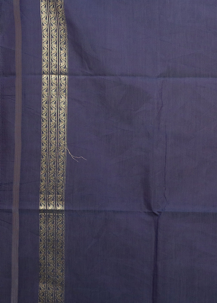 Blue Kora Silk Saree With Blouse Piece