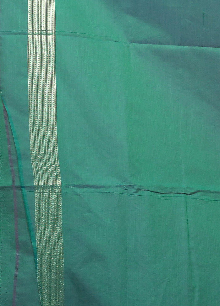 Green Kora Silk Saree With Blouse Piece