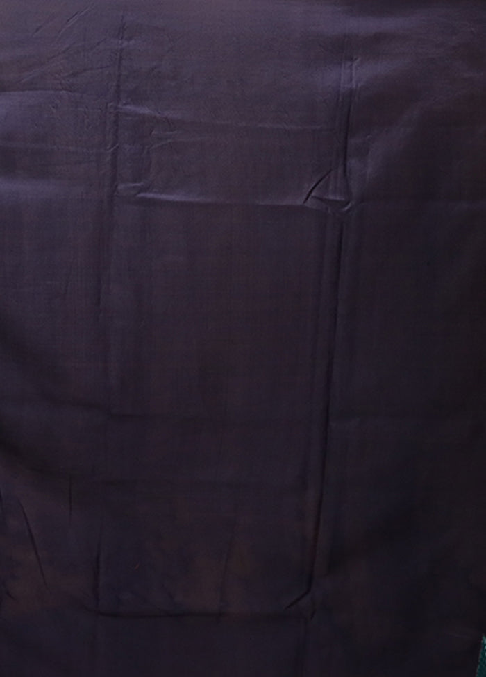 Multicolor Handloom Kantha Stitch Pure Silk Saree With Blouse Piece