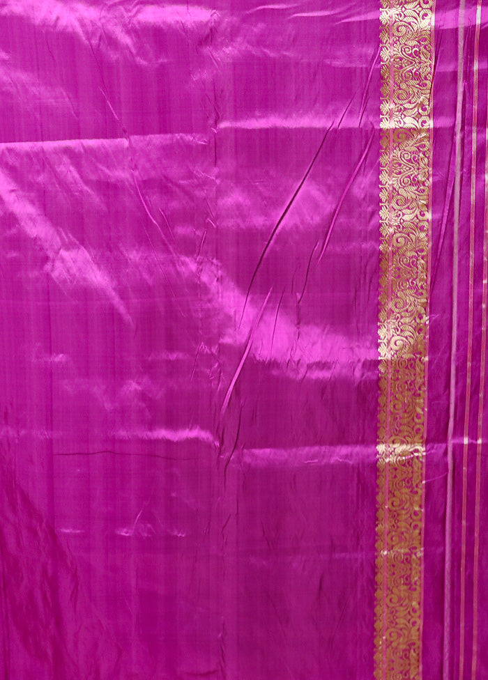 Pink Handloom Assam Pure Silk Saree With Blouse Piece