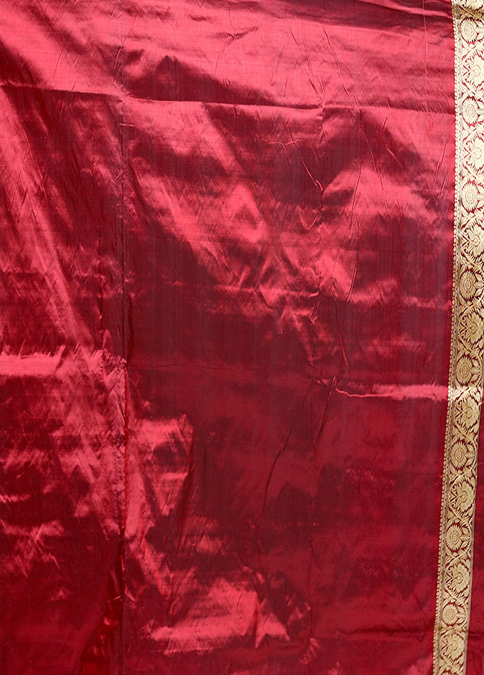 Red Handloom Assam Pure Silk Saree With Blouse Piece